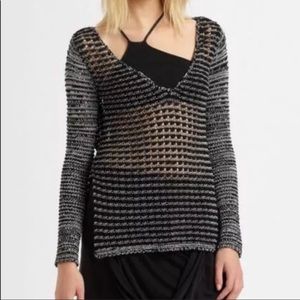 Helmut Lang | Luminous Cord Marble V-neck Sweater | Sz M